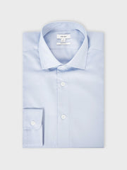 Regular Fit Cotton Sateen Shirt Mid Blue | Men