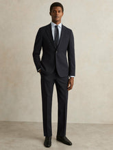Wool-Blend Single-Breasted Suit Blazer Slim-Fit Navy | Men