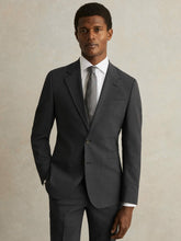 Wool-Blend Single-Breasted Suit Blazer Slim-Fit Grey | Men