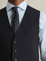 Wool-Blend Slim-Fit Waistcoat Navy | Men