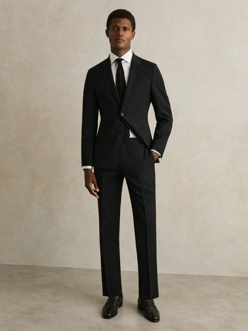 Slim-Fit Wool-Blend Suit Trousers Black | Men
