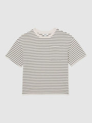 9-13 yrs Cotton-Blend Stripe T-Shirt White/Navy | Children & Baby