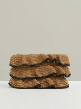 Raffia Ruffle Clutch Bag Natural | Women