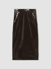 Atelier Laser-Cut Pencil Skirt Chocolate | Women