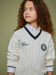 9-13 yrs SmileyWorld Cable-Knit Jumper Unisex Fit Off White | Children & Baby