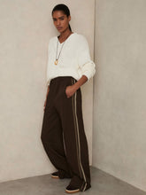 Side-Stripe Wide-Leg Trousers Chocolate Brown | Women