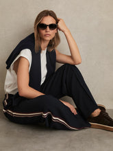 Side-Stripe Wide-Leg Trousers Navy | Women