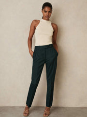 Petite Wool-Blend Slim-Fit Suit Trousers Green | Women