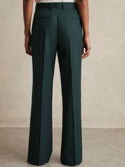 Petite Wool-Blend Wide-Leg Suit Trousers Green | Women