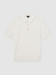 Cotton-Silk Polo Shirt Off White | Men