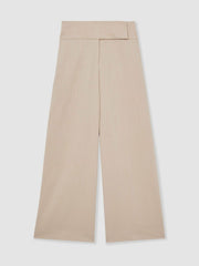 Petite Lyocell-Linen Wide-Leg Trousers Neutral | Women