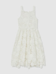13-14 yrs Guipure-Lace Midi Dress Ivory | Children & Baby