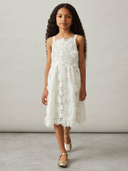 4-9 yrs Guipure-Lace Midi Dress Ivory | Children & Baby
