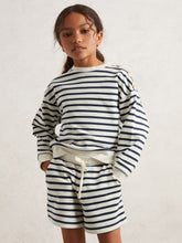 9-13 yrs Stripe Sweatshirt and Shorts Set Cotton-Blend Navy/Ivory | Children & Baby