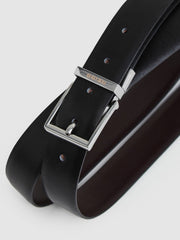 Reversible Leather Belt with Interchangeable Buckle Black/Brown | Men