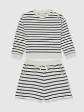 13-14 yrs Stripe Sweatshirt and Shorts Set Cotton-Blend Navy/Ivory | Children & Baby