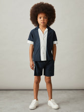 3-9 yrs Plissé Colour-Block Shorts Navy/White | Children & Baby
