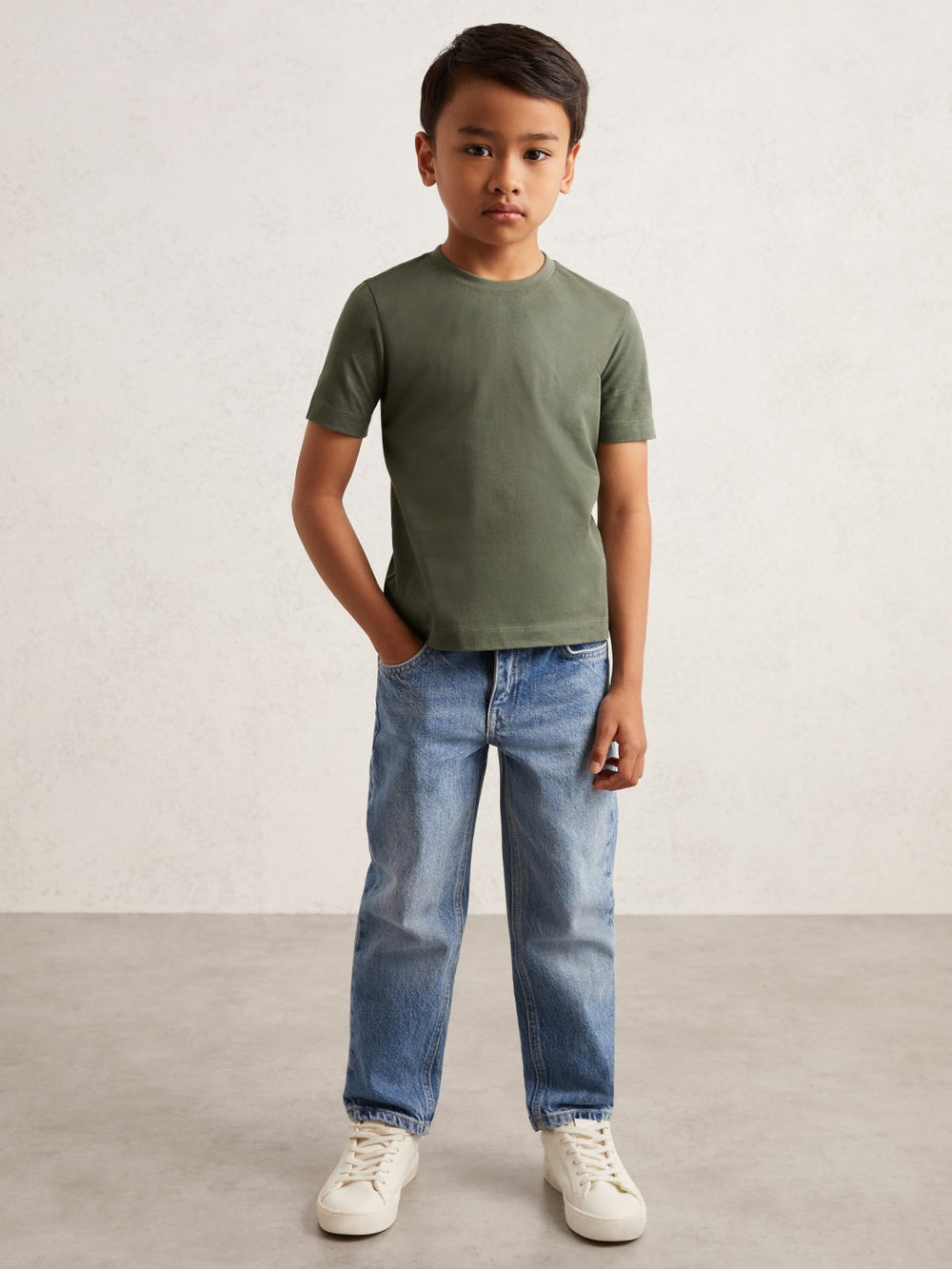 3-9 yrs Crew Neck T-Shirt Dark Sage | Children & Baby