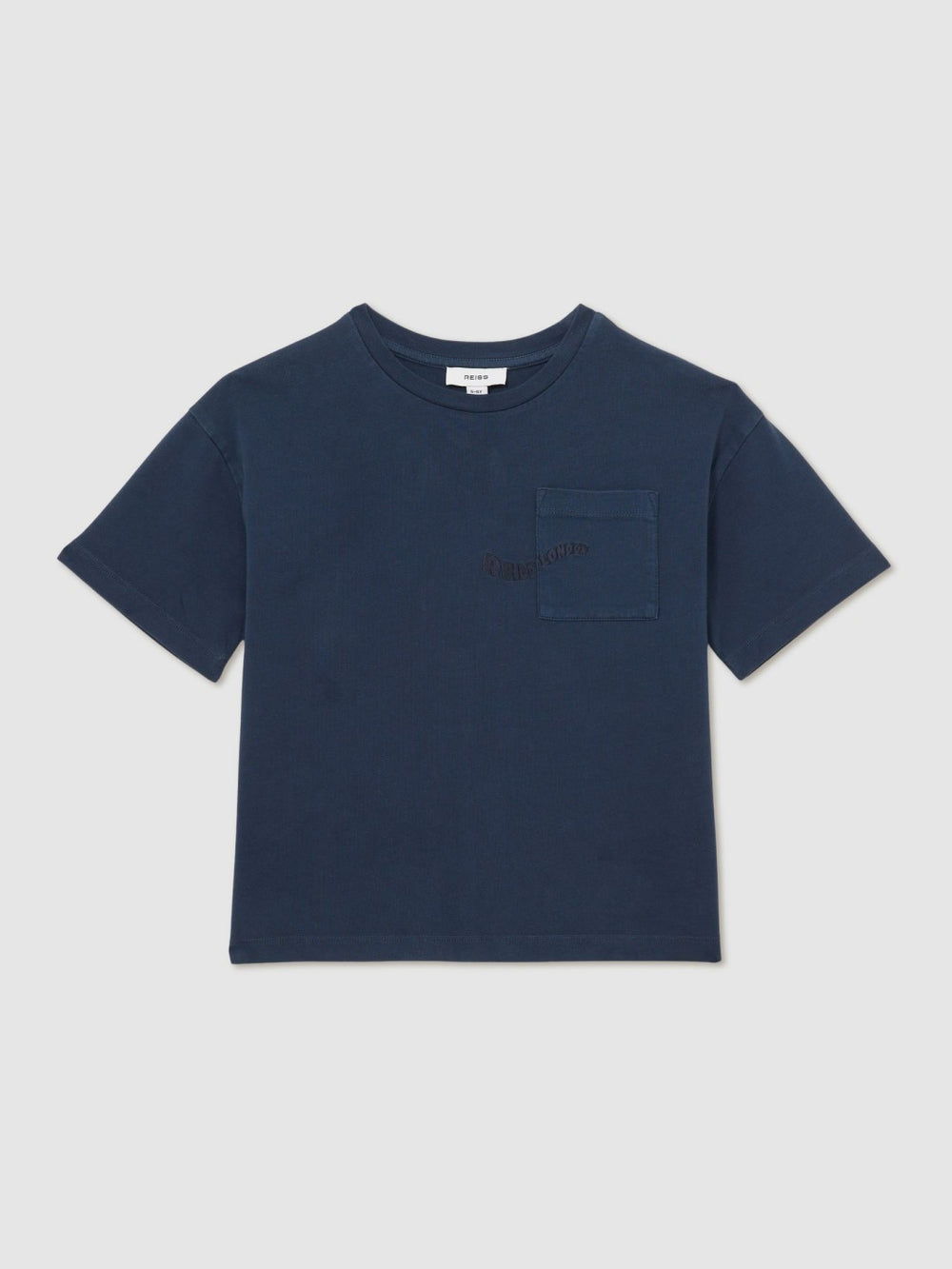 13-14 yrs Cotton Palm-Embroidery Oversize T-Shirt Washed Navy | Children & Baby