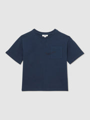 13-14 yrs Cotton Palm-Embroidery Oversize T-Shirt Washed Navy | Children & Baby