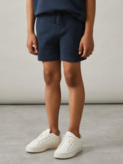 3-9 yrs Cotton Brand-Embroidered Shorts Washed Navy | Children & Baby
