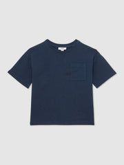 3-9 yrs Cotton Palm-Embroidery Oversize T-Shirt Washed Navy | Children & Baby