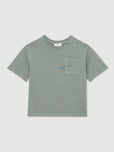 13-14 yrs Cotton Palm-Embroidery Oversize T-Shirt Washed Sage | Children & Baby