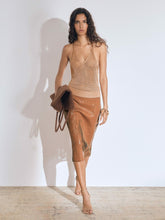 Atelier Laser-Cut Pencil Skirt Tan | Women