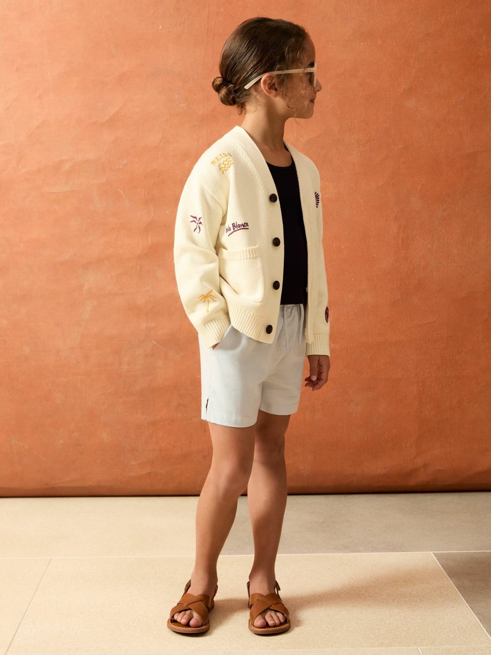 4-9 yrs SmileyWorld Embroidery Cardigan Unisex Fit Off White | Children & Baby