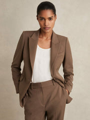 Tailored Single Breasted Suit Blazer Mink Neutral | Women