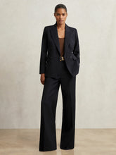 Petite Wool Blend Double Breasted Suit Blazer Navy | Women