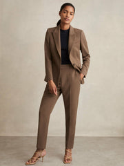 Petite Slim Fit Suit Trousers Mink Neutral | Women