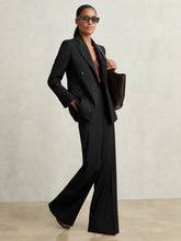 Petite Wool-Blend Wide-Leg Suit Trousers Black | Women