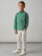 3-9 yrs Cotton-Poplin Striped Oversize Shirt Green/White | Children & Baby