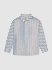3-9 yrs Cotton-Poplin Striped Oversize Shirt Blue/White | Children & Baby