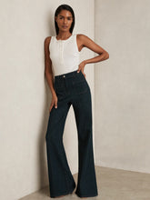 Petite Patch-Pocket Flared Jeans Dark Blue | Women