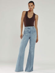 Petite Patch-Pocket Flared Jeans Light Blue | Women