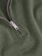 3-9 yrs Merino Wool Half-Zip Funnel Neck Jumper Kale Green | Children & Baby