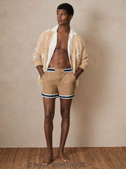 | Ché Stripe-Trim Swim Shorts Camel | Men