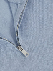 9-13 yrs Merino Wool Half-Zip Funnel Neck Jumper Soft Blue Melange | Children & Baby