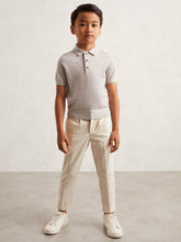 3-9 yrs Merino Wool Short Sleeve Polo Shirt Wicker Melange | Children & Baby