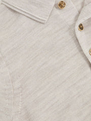 3-9 yrs Merino Wool Short Sleeve Polo Shirt Wicker Melange | Children & Baby