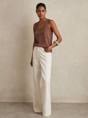 Silk-Front Cami Top Mocha Brown | Women