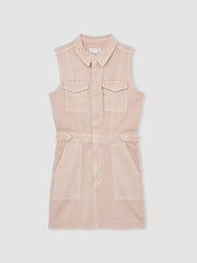 Good American Denim Zipped Mini Dress Petal Pink | Women