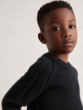 9-13 yrs Wool-Cashmere Reverse-Seam Jumper Navy | Children & Baby