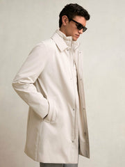 Hybrid Removable Funnel Neck Overcoat Light Stone | Men