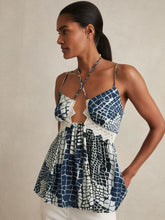Animal Print Lace Trim Cami Top Blue | Women