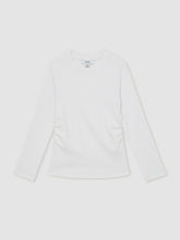 13-14 yrs Cotton Ruched Long-Sleeve T-Shirt with Stretch Ivory | Children & Baby
