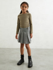 13-14 yrs Cotton Ruched Long-Sleeve T-Shirt with Stretch Khaki | Children & Baby
