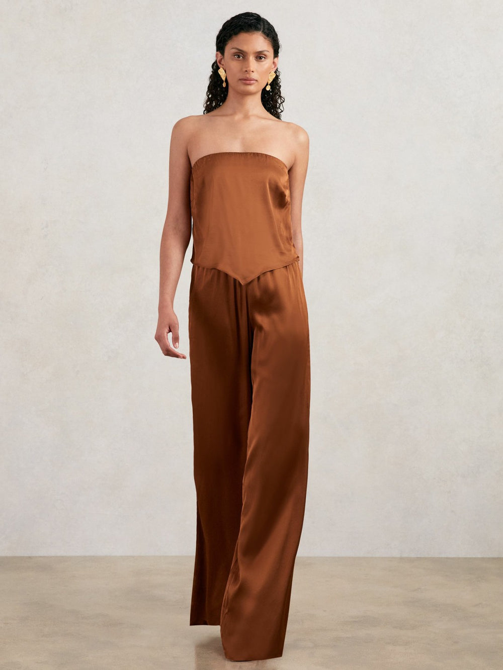 Good American Satin Wide-Leg Trousers Copper | Women